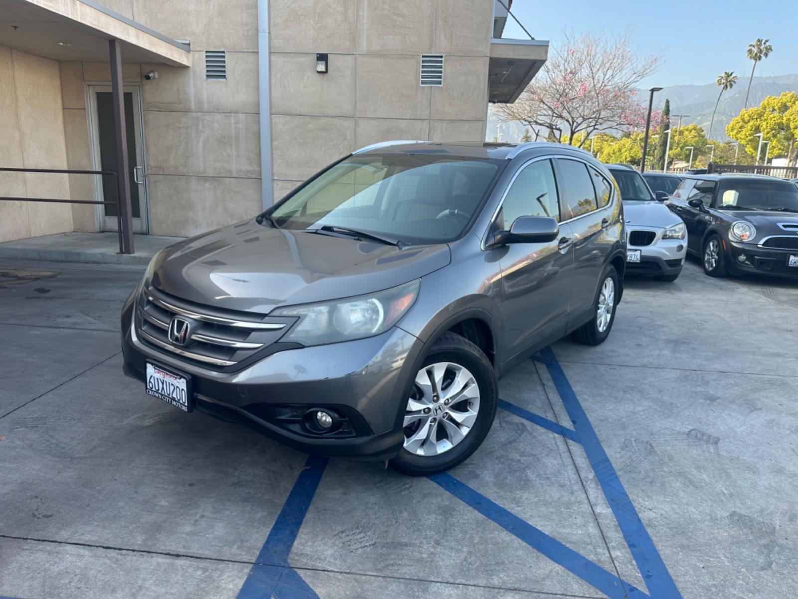 2012 Grey /Gray Honda CR-V EX-L 2WD 5-Speed AT (JHLRM3H78CC) with an 2.4L L4 DOHC 16V engine, 5-Speed Automatic transmission, located at 30 S. Berkeley Avenue, Pasadena, CA, 91107, (626) 248-7567, 34.145447, -118.109398 - Moon-roof! Leather seats! This 2012 Honda CR-V EX-L 2WD 5-Speed AT looks and drives good. - Photo #0